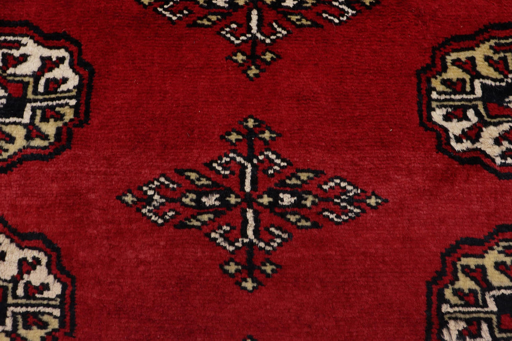 handmade Geometric Bokhara Red Beige Hand Knotted RECTANGLE 100% WOOL area rug 4X7