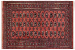 handmade Geometric Bokhara Pink Green Hand Knotted RECTANGLE 100% WOOL area rug 4X6