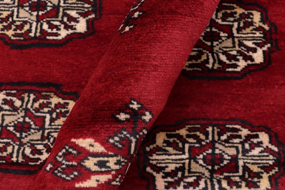 handmade Geometric Bokhara Red Beige Hand Knotted RECTANGLE 100% WOOL area rug 6X8