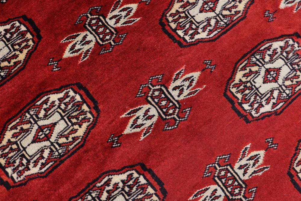 handmade Geometric Bokhara Red Gray Hand Knotted RECTANGLE 100% WOOL area rug 6X9