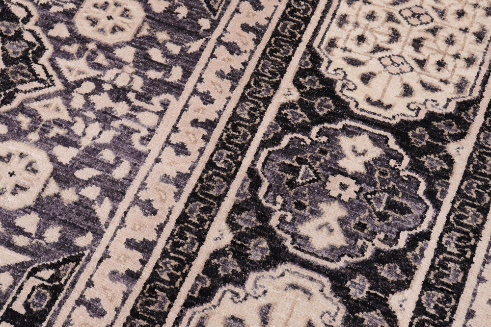 handmade Geometric Mamluk Gray Black Hand Knotted RECTANGLE 100% WOOL area rug 12 x 15