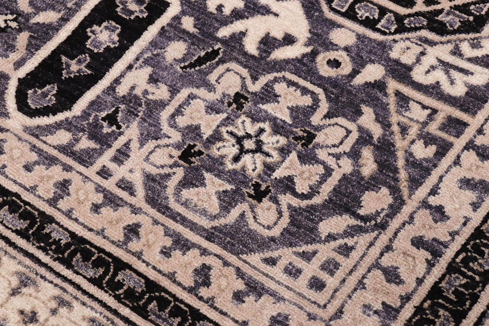 handmade Geometric Mamluk Gray Black Hand Knotted RECTANGLE 100% WOOL area rug 12 x 15