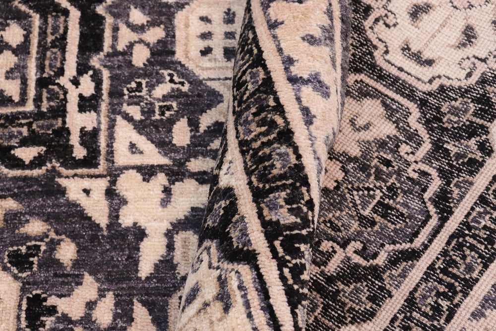 handmade Geometric Mamluk Gray Black Hand Knotted RECTANGLE 100% WOOL area rug 12 x 15