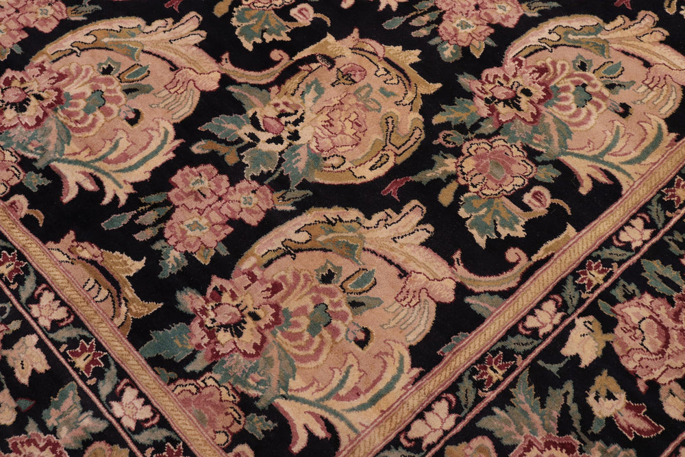 handmade Transitional Basarabian Black Beige Hand Knotted RECTANGLE 100% WOOL area rug 9' x 12'