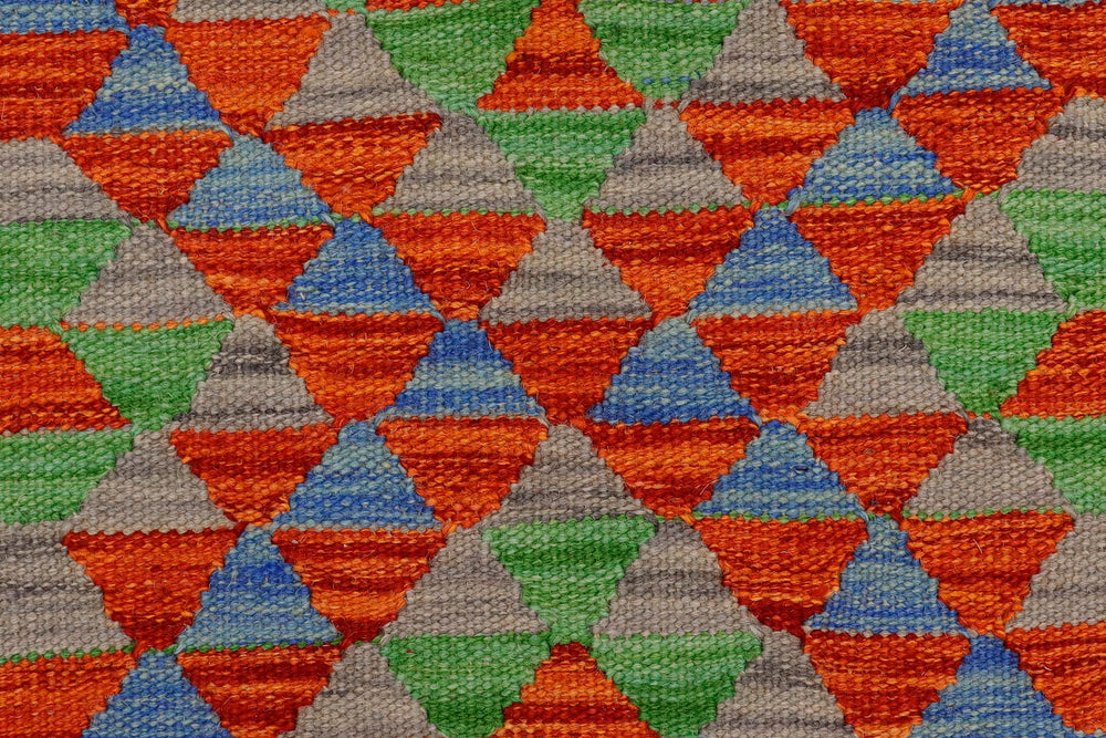 handmade Geometric Kilim Gray Beige Hand-Woven RECTANGLE 100% WOOL area rug 2' x 3'