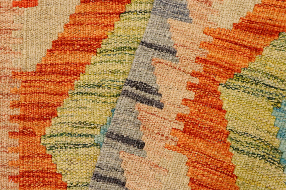 handmade Geometric Kilim Gray Rust Hand-Woven RECTANGLE 100% WOOL area rug 2' x 3'