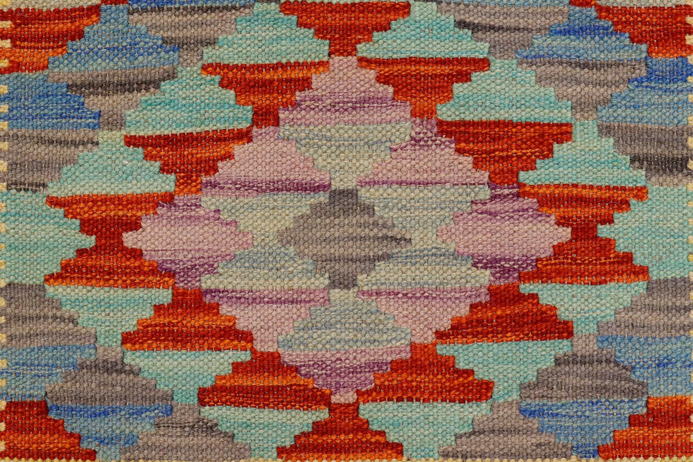 handmade Geometric Kilim Gold Rust Hand-Woven RECTANGLE 100% WOOL area rug 2' x 3'