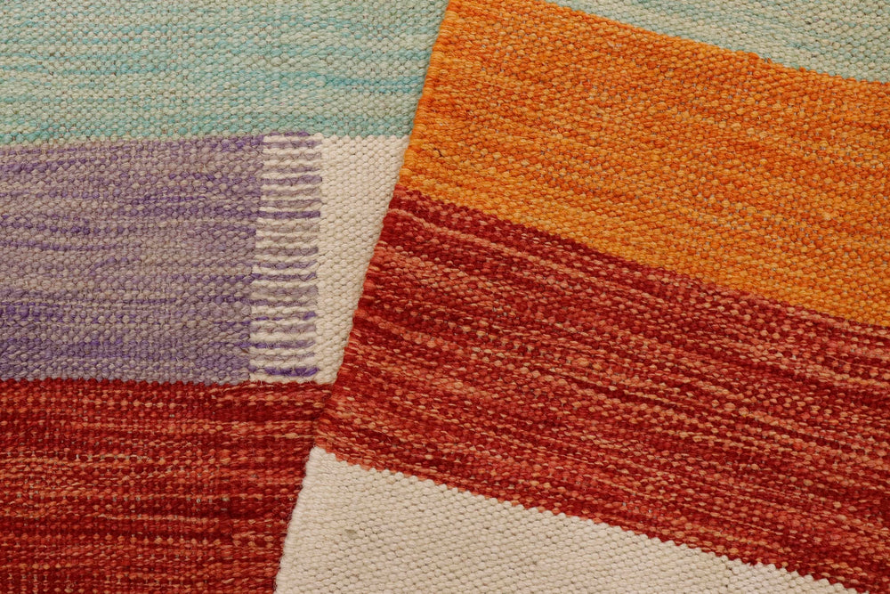 handmade Modern Kilim Beige Gray Hand-Woven RECTANGLE 100% WOOL area rug 3x5