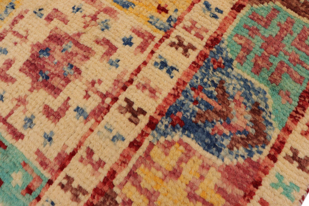 handmade Geometric Balouchi Red Beige Hand Knotted RECTANGLE 100% WOOL area rug 4x6