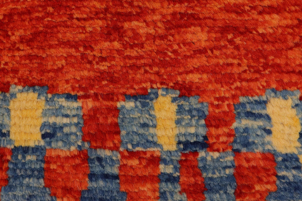 handmade Modern Balouchi Rust Blue Hand Knotted RECTANGLE 100% WOOL area rug 5x8