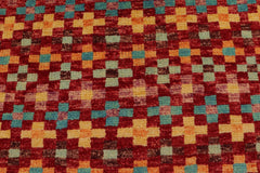 handmade Modern Balouchi Red Blue Hand Knotted RECTANGLE 100% WOOL area rug 3x5