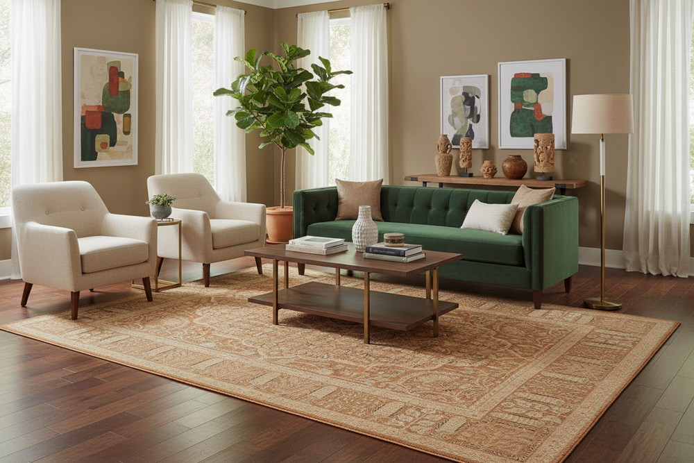 handmade Transitional Tajdar Brown Tan Hand Knotted RECTANGLE 100% WOOL area rug 9x12