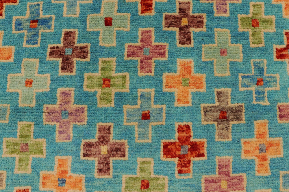 handmade Modern Balouchi Blue Rust Hand Knotted RECTANGLE 100% WOOL area rug 3x5