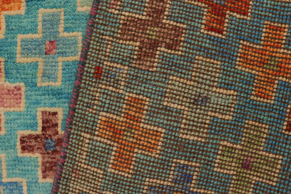 handmade Modern Balouchi Blue Rust Hand Knotted RECTANGLE 100% WOOL area rug 3x5