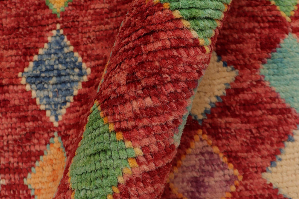 handmade Modern Balouchi Red Blue Hand Knotted RECTANGLE 100% WOOL area rug 3x5
