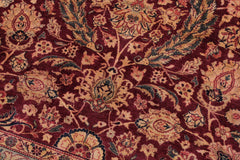 handmade Traditional Dabir Maroon Blue Hand Knotted RECTANGLE 100% WOOL area rug 9x12