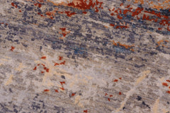 handmade Modern Modern Blue Rust Hand Knotted RECTANGLE WOOL&SILK area rug 10' x 14'