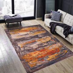 handmade Modern Modern Blue Rust Hand Knotted RECTANGLE WOOL&SILK area rug 9' x 12'