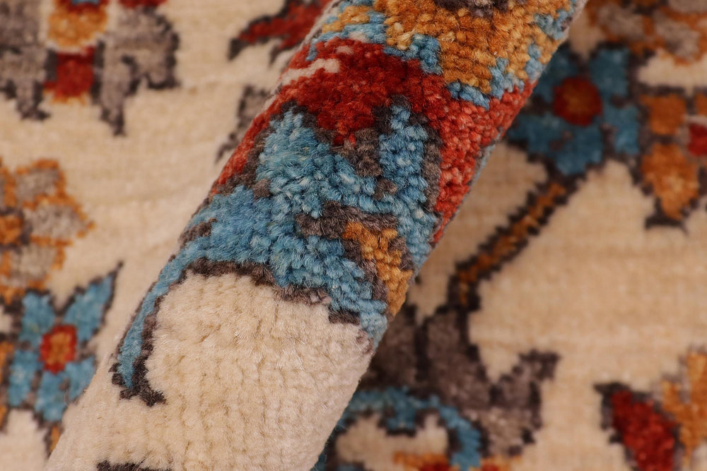 handmade Traditional Kafkaz Beige Rust Hand Knotted RUNNER 100% WOOL area rug 3' x 5'