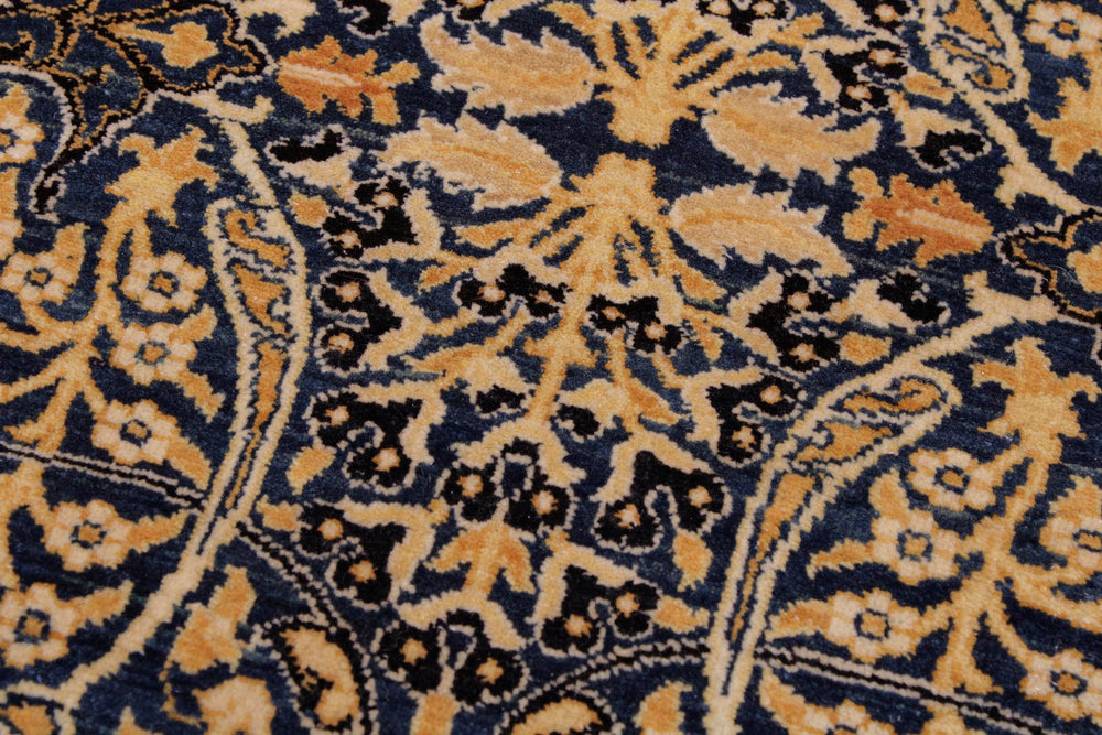 handmade Transitional Tabriz Blue Gold Hand Knotted RECTANGLE 100% WOOL area rug 9x12