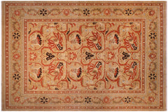 handmade Transitional  Gold Tan Hand Knotted RECTANGLE 100% WOOL area rug 9x12