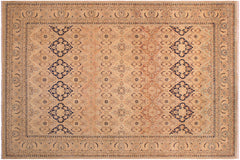 handmade Traditional Kirman Multi Tan Hand Knotted RECTANGLE 100% WOOL area rug 9x12