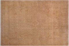 handmade Transitional  Tan Gold Hand Knotted RECTANGLE 100% WOOL area rug 9x12
