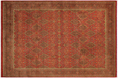 handmade Transitional Veg Dye Rust Green Hand Knotted RECTANGLE 100% WOOL area rug 9x12