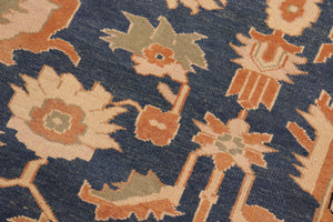 handmade Traditional Kafkaz Blue Rust Hand Knotted RECTANGLE 100% WOOL area rug 8x10