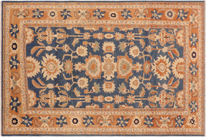 handmade Traditional Kafkaz Blue Rust Hand Knotted RECTANGLE 100% WOOL area rug 8x10