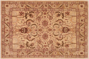 handmade Traditional Kafkaz Tan Red Hand Knotted RECTANGLE 100% WOOL area rug 8x10