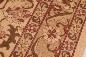 handmade Traditional Kafkaz Tan Red Hand Knotted RECTANGLE 100% WOOL area rug 8x10