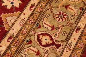 handmade Traditional Kafkaz Red Green Hand Knotted RECTANGLE 100% WOOL area rug 8x10