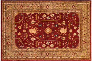 handmade Traditional Kafkaz Red Green Hand Knotted RECTANGLE 100% WOOL area rug 8x10