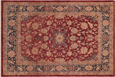 handmade Traditional Kafkaz Red Blue Hand Knotted RECTANGLE 100% WOOL area rug 8' x 10'