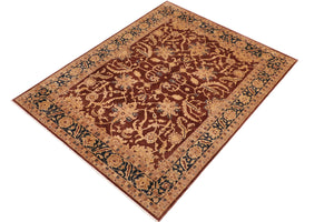handmade Traditional Kafkaz Brown Blue Hand Knotted RECTANGLE 100% WOOL area rug 8x11