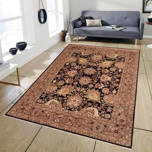 handmade Traditional Kafkaz Blue Brown Hand Knotted RECTANGLE 100% WOOL area rug 8x10