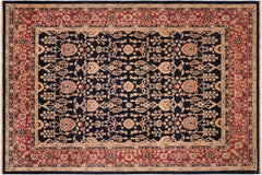 handmade Transitional Kafkaz Blue Red Hand Knotted RECTANGLE 100% WOOL area rug 8' x 10'