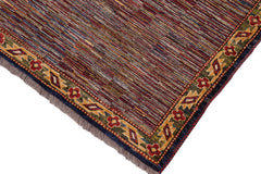 handmade Modern Gabbeh Blue Red Hand Knotted RECTANGLE 100% WOOL area rug 8' x 10'