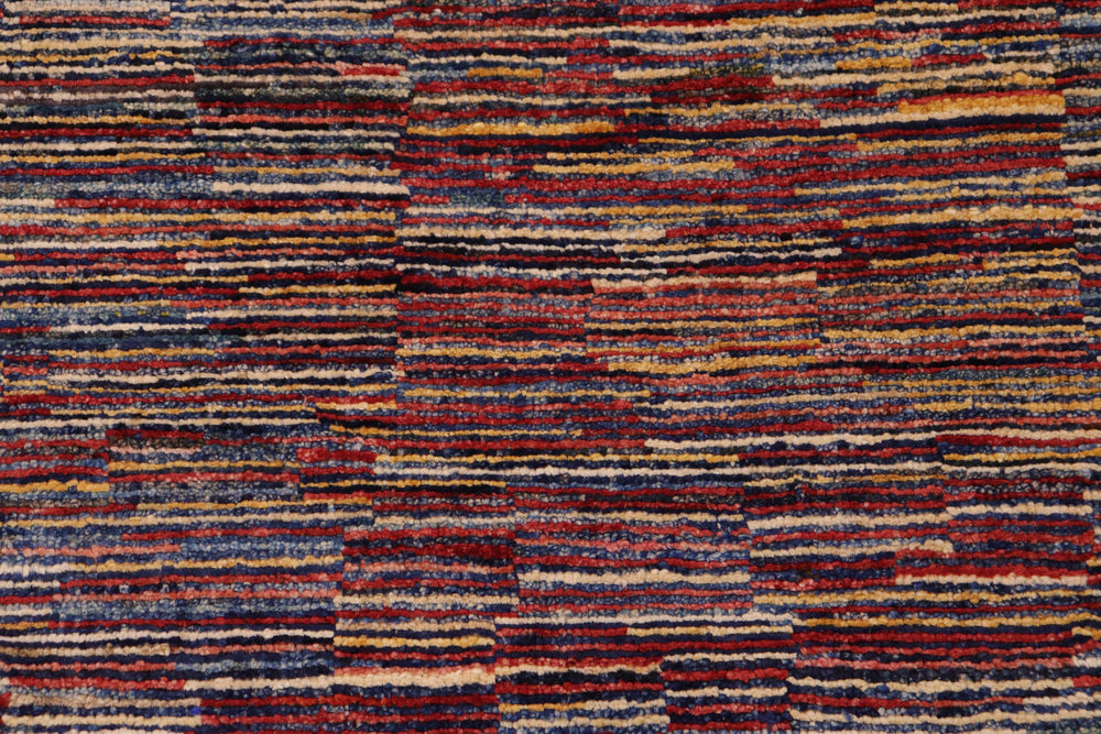 handmade Modern Gabbeh Blue Red Hand Knotted RECTANGLE 100% WOOL area rug 8' x 10'