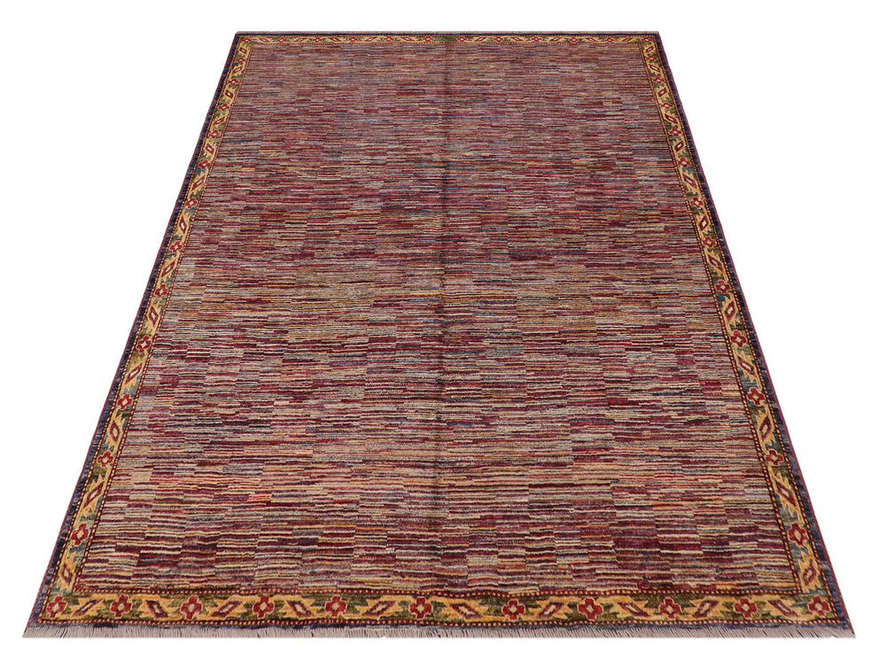 handmade Modern Gabbeh Blue Red Hand Knotted RECTANGLE 100% WOOL area rug 8' x 10'