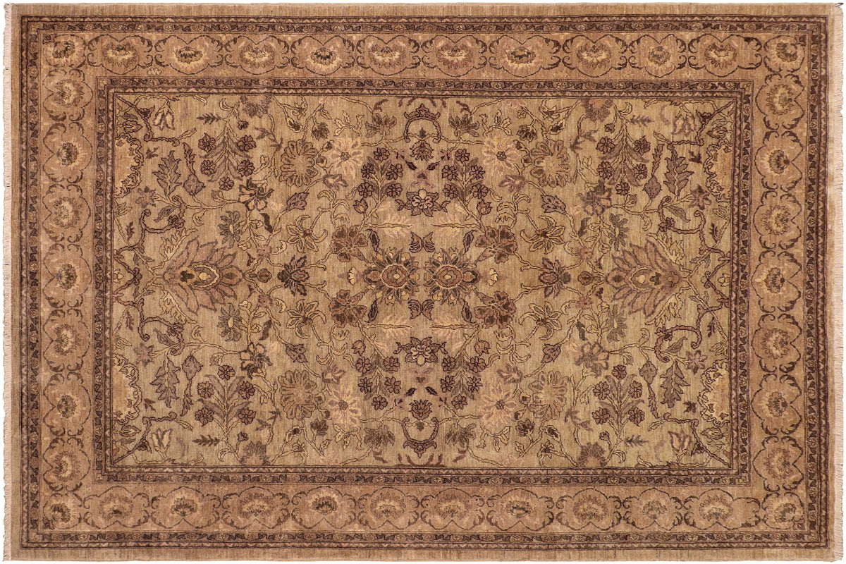 Classic Ziegler Charity Green/Brown Hand Knotted Wool Rug - 8'2'' x 10'1''