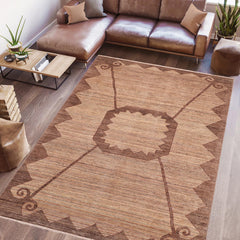 handmade Modern Gabbeh Beige Brown Hand Knotted RECTANGLE 100% WOOL area rug 8' x 11'