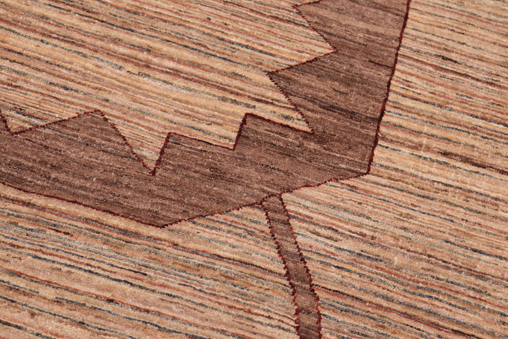 handmade Modern Gabbeh Beige Brown Hand Knotted RECTANGLE 100% WOOL area rug 8' x 11'