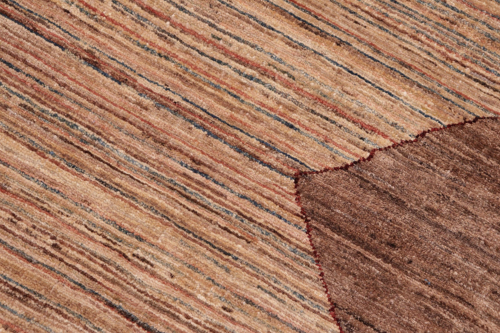 handmade Modern Gabbeh Beige Brown Hand Knotted RECTANGLE 100% WOOL area rug 8' x 11'