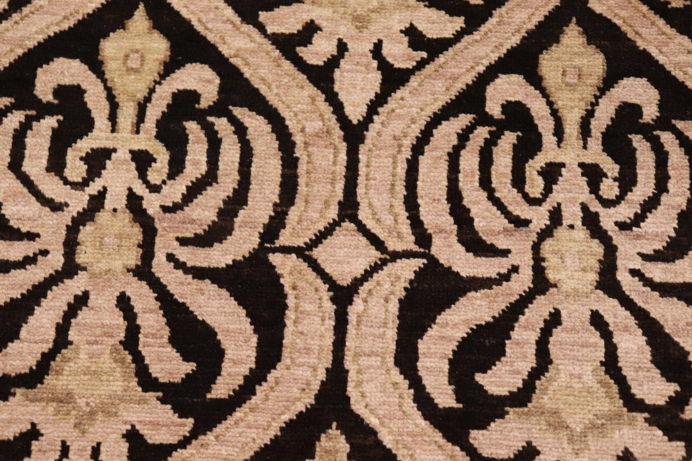 handmade Transitional Kafkaz Black Tan Hand Knotted RECTANGLE 100% WOOL area rug 8' x 10'