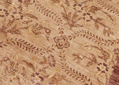 handmade Modern Kafkaz Tan Lt. Gold Hand Knotted RECTANGLE 100% WOOL area rug 8' x 10'