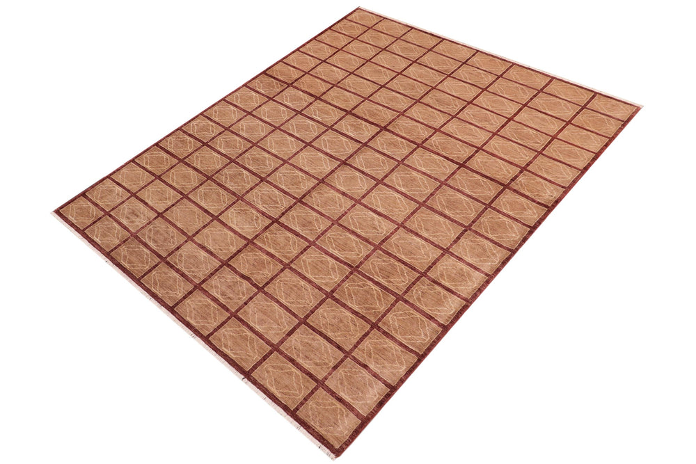 handmade Modern Gabbeh Tan Nude Hand Knotted RECTANGLE 100% WOOL area rug 8' x 9'