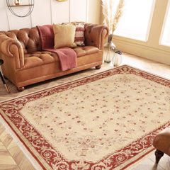handmade Transitional Kafkaz Beige Rust Hand Knotted RECTANGLE 100% WOOL area rug 8' x 10'