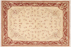 handmade Transitional Kafkaz Beige Rust Hand Knotted RECTANGLE 100% WOOL area rug 8' x 10'